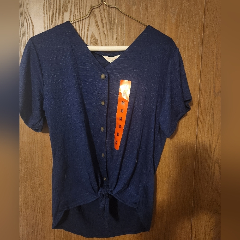 Women's Blue Button-Down Top
